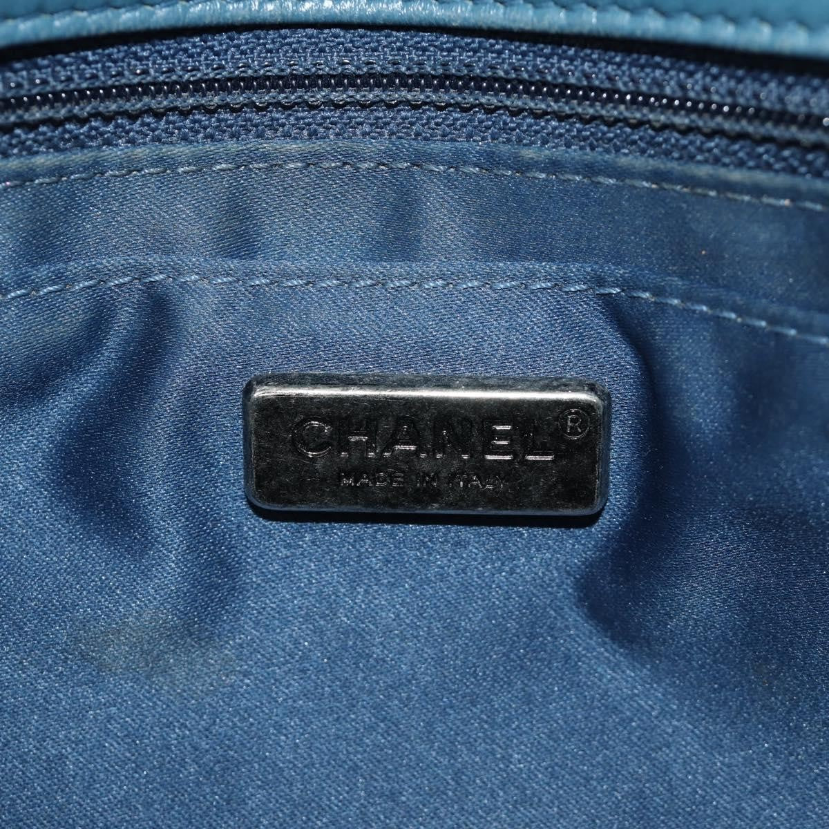 Chanel Coco Cuba Flap Sequins Blue Canvas Shoulder Bag Bag (Pre-Owned)