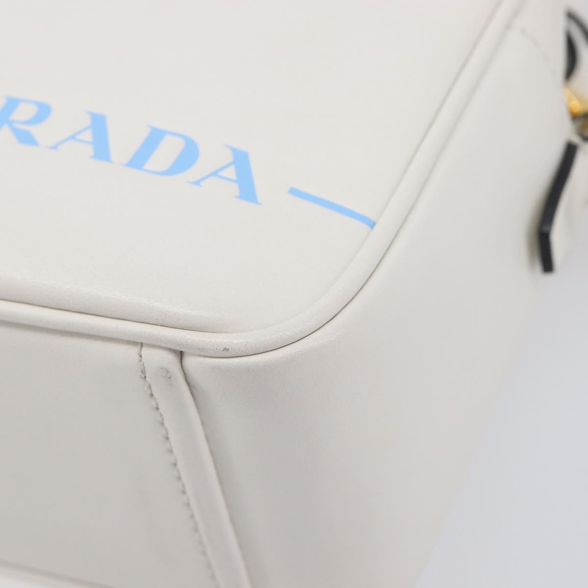Prada Mirage Camera Leather White Leather Handbag (Pre-Owned)