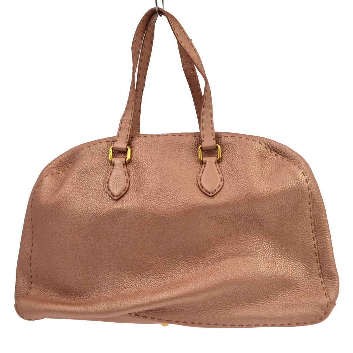 Fendi Selleria Handle Leather Pink Leather Handbag (Pre-Owned)