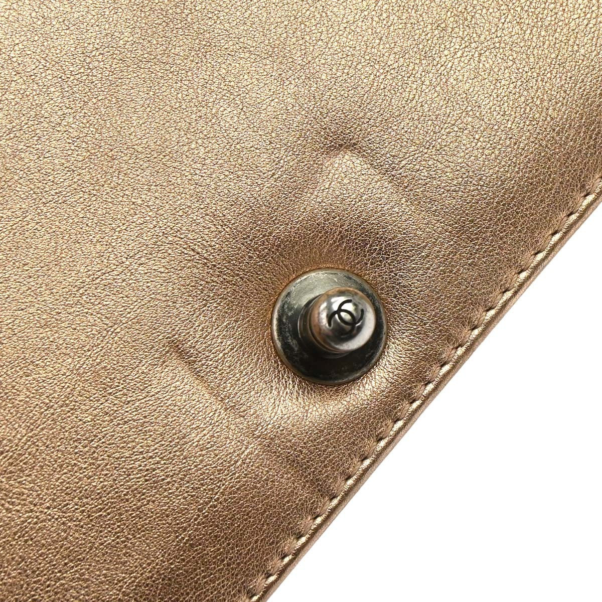 Chanel Boy Flap Quilted Perforated Lambskin Metallic Leather Shoulder Bag Bag (Pre-Owned)