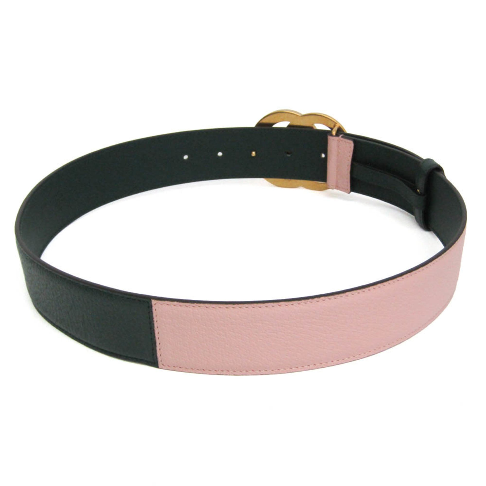 Gucci Gg Marmont Reversible Belt Leather Green Leather Belts Accessory (Pre-Owned)