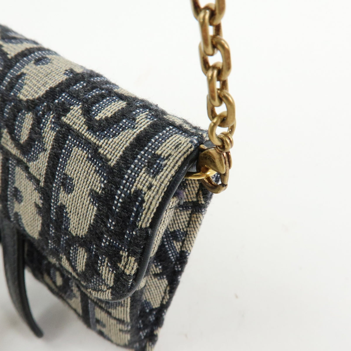 Christian Dior Saddle Pouch Leather Beige Canvas Clutche & Pouche Bag (Pre-Owned)
