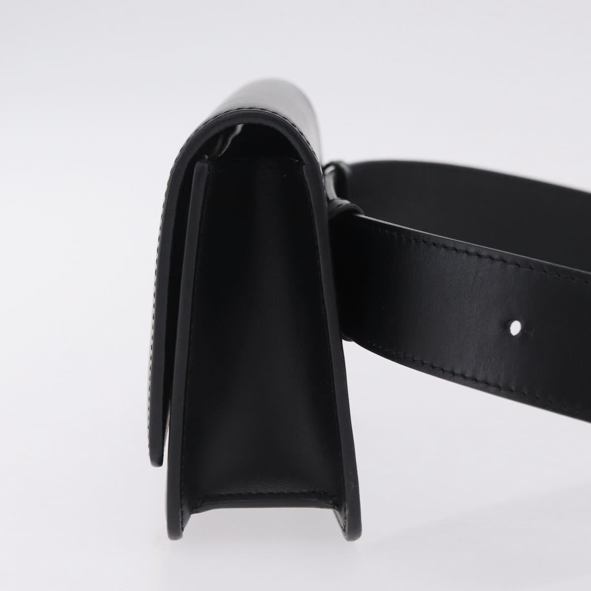 Burberry Tb Belt Leather Black Leather Clutche & Pouche Bag (Pre-Owned)