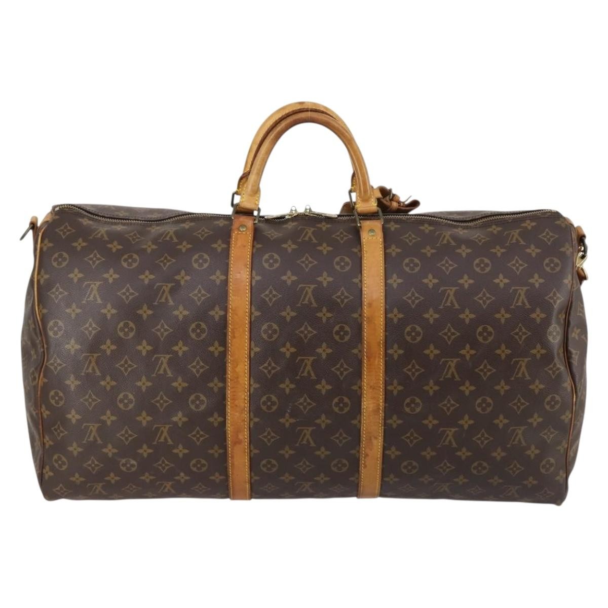 Louis Vuitton Keepall Bandouliere Monogram Canvas Brown Canvas Travel Bag Bag (Pre-Owned)