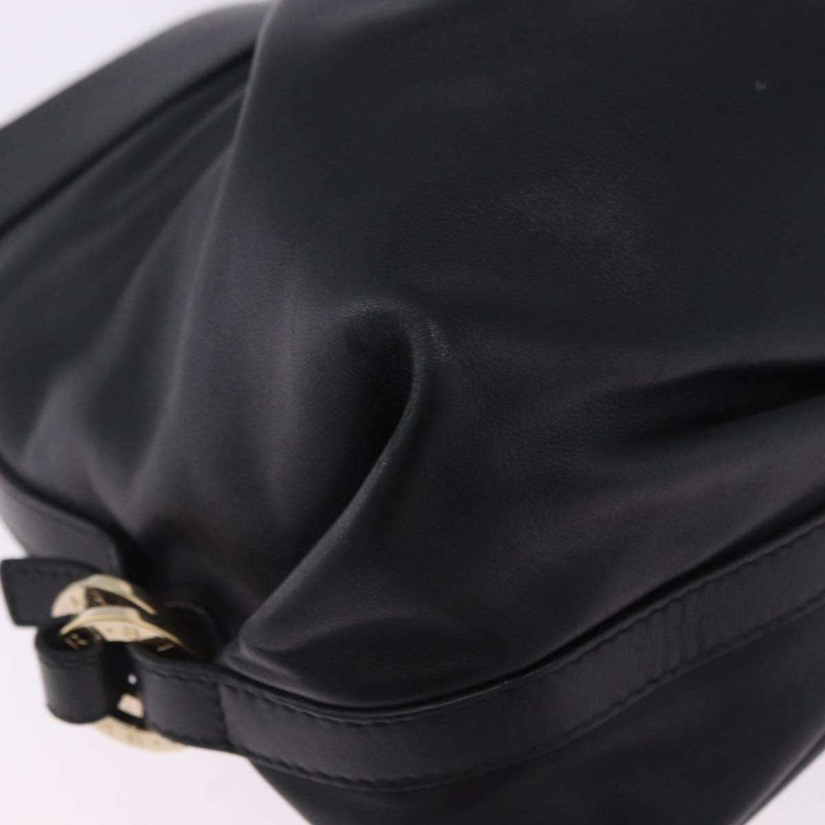 Bvlgari Chandra Hobo Leather Black Leather Handbag (Pre-Owned)