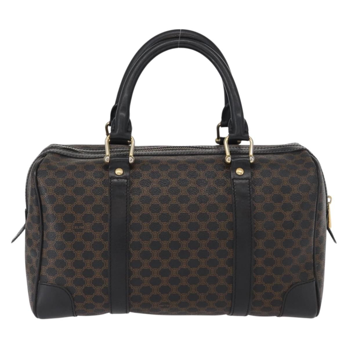 Celine Vintage Duffle Macadam Coated Canvas Black Canvas Handbag (Pre-Owned)