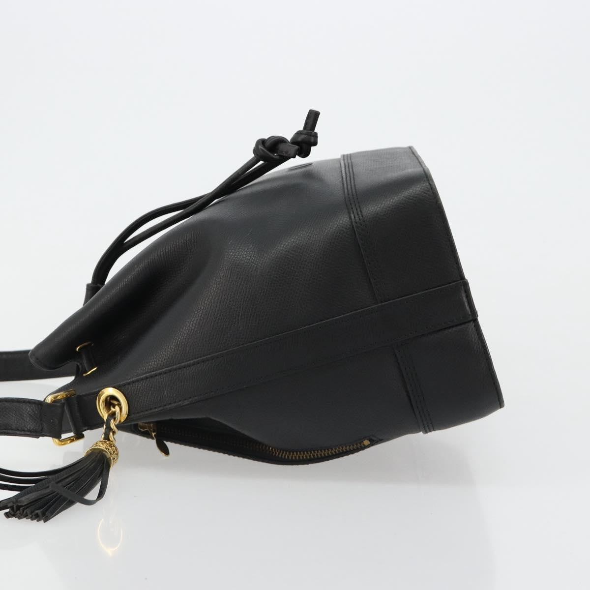 Valentino Garavani Vintage Leather Black Leather Shoulder Bag Bag (Pre-Owned)