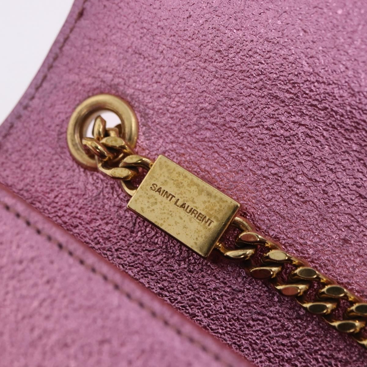 Saint Laurent Classic Monogram Metallic Leather Pink Leather Crossbody Bag Bag (Pre-Owned)