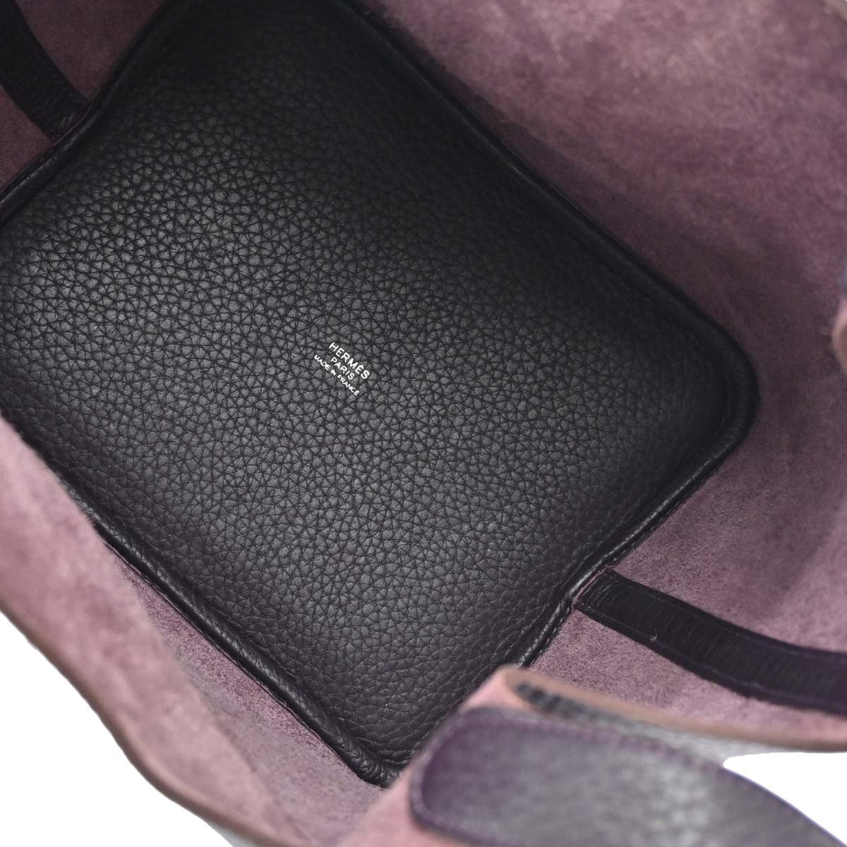 Hermes Picotin Lock Clemence Purple Leather Handbag (Pre-Owned)
