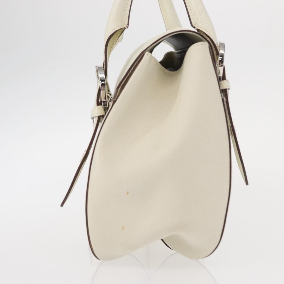 Salvatore Ferragamo Gancini Leather White Leather Shoulder Bag Bag (Pre-Owned)