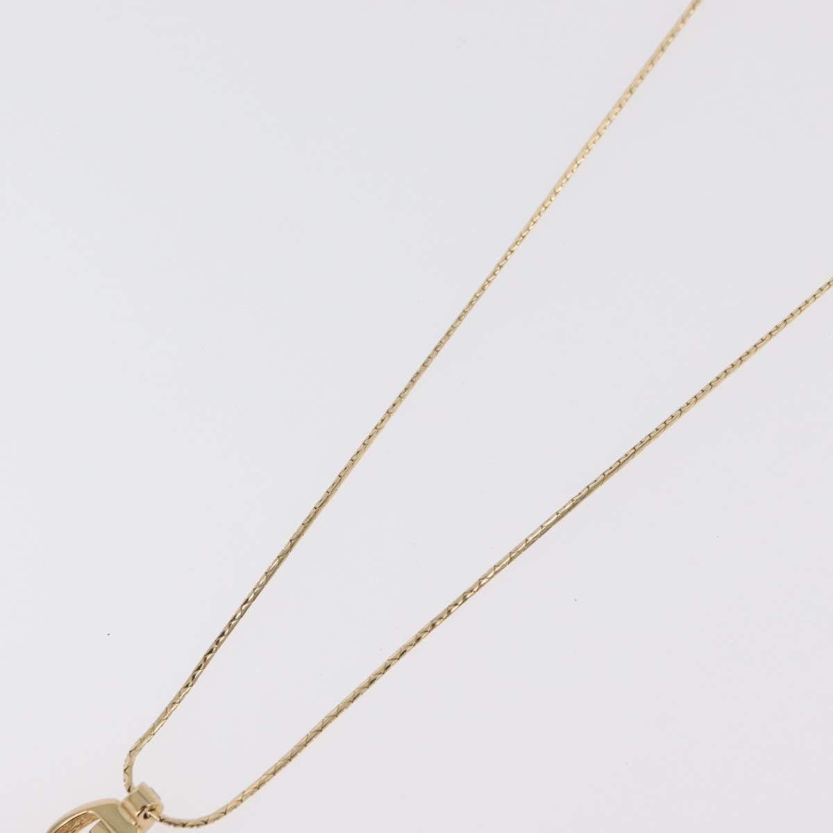 Christian Dior Logo Pendant Metal Gold Metal Necklace Jewelry (Pre-Owned)