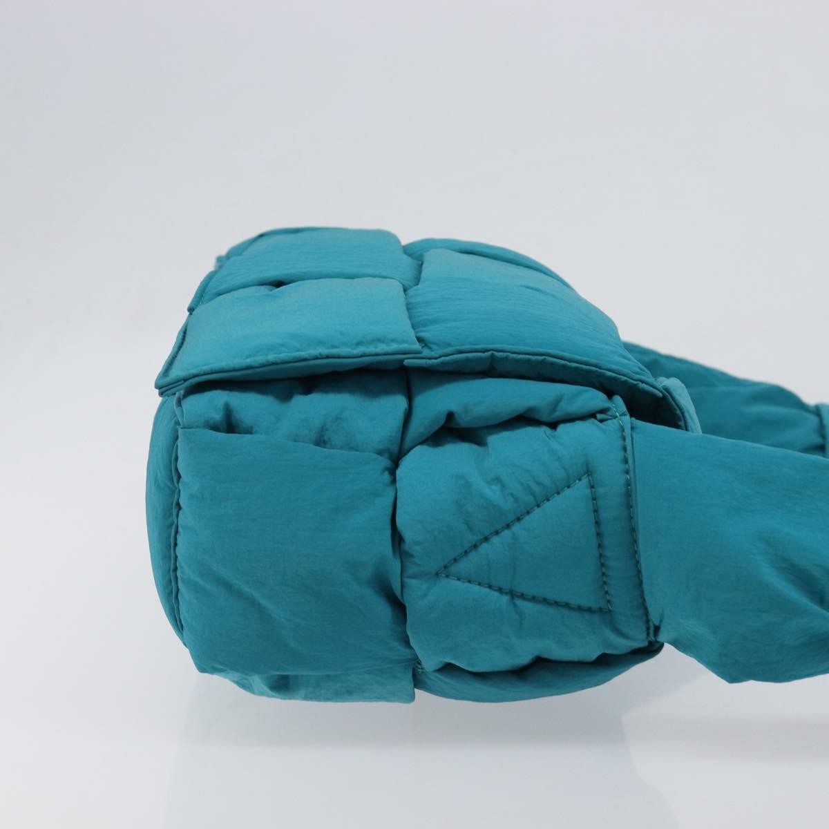 Bottega Veneta Padded Tech Cassette Intrecciato Nylon Turquoise Nylon Crossbody Bag Bag (Pre-Owned)