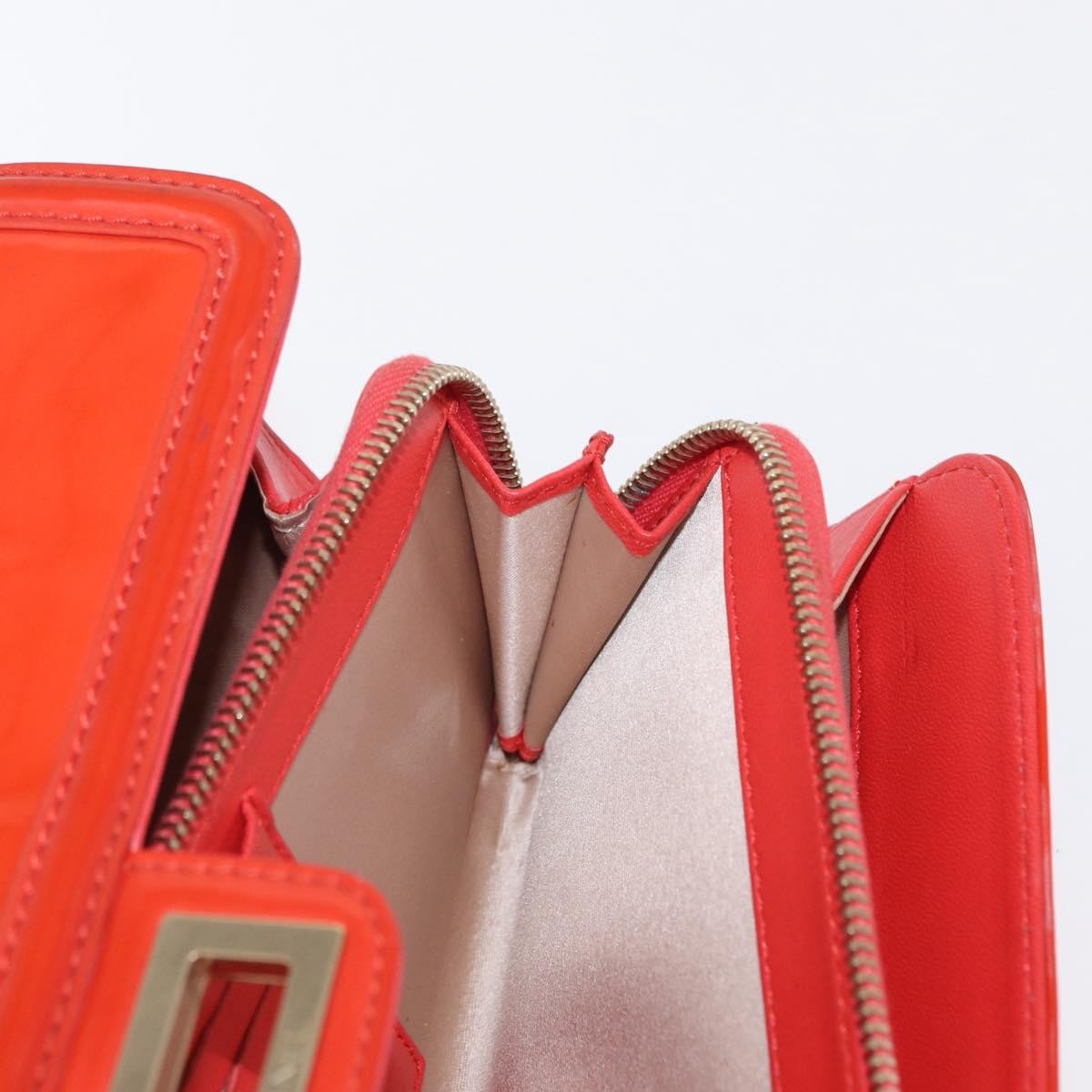 Chanel Mademoiselle Lock Flap Quilted Lambskin Orange Patent_Leather Shoulder Bag Bag (Pre-Owned)
