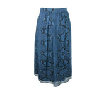 Burberry Women's Mineral Blue Silk Pleated Skirt