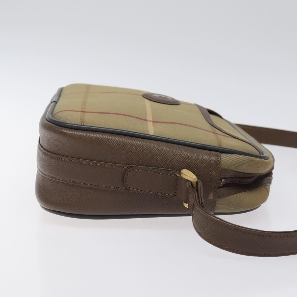 Burberry Nova Check Canvas And Leather Beige Canvas Shoulder Bag Bag (Pre-Owned)