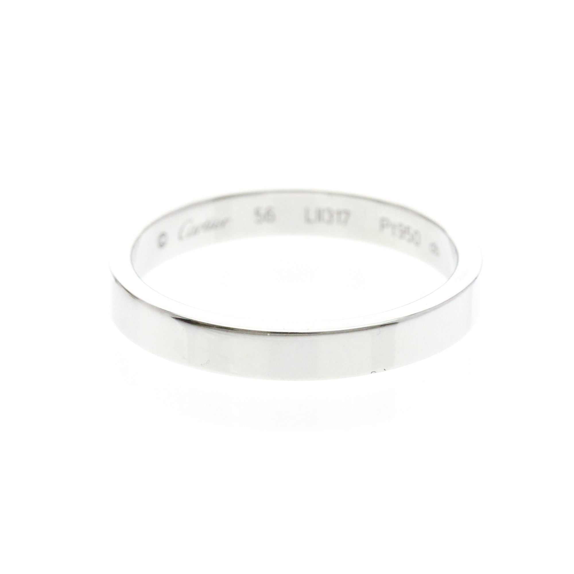 Cartier C De Cartier Wedding Band Platinum Silver Platinum Ring Jewelry (Pre-Owned)