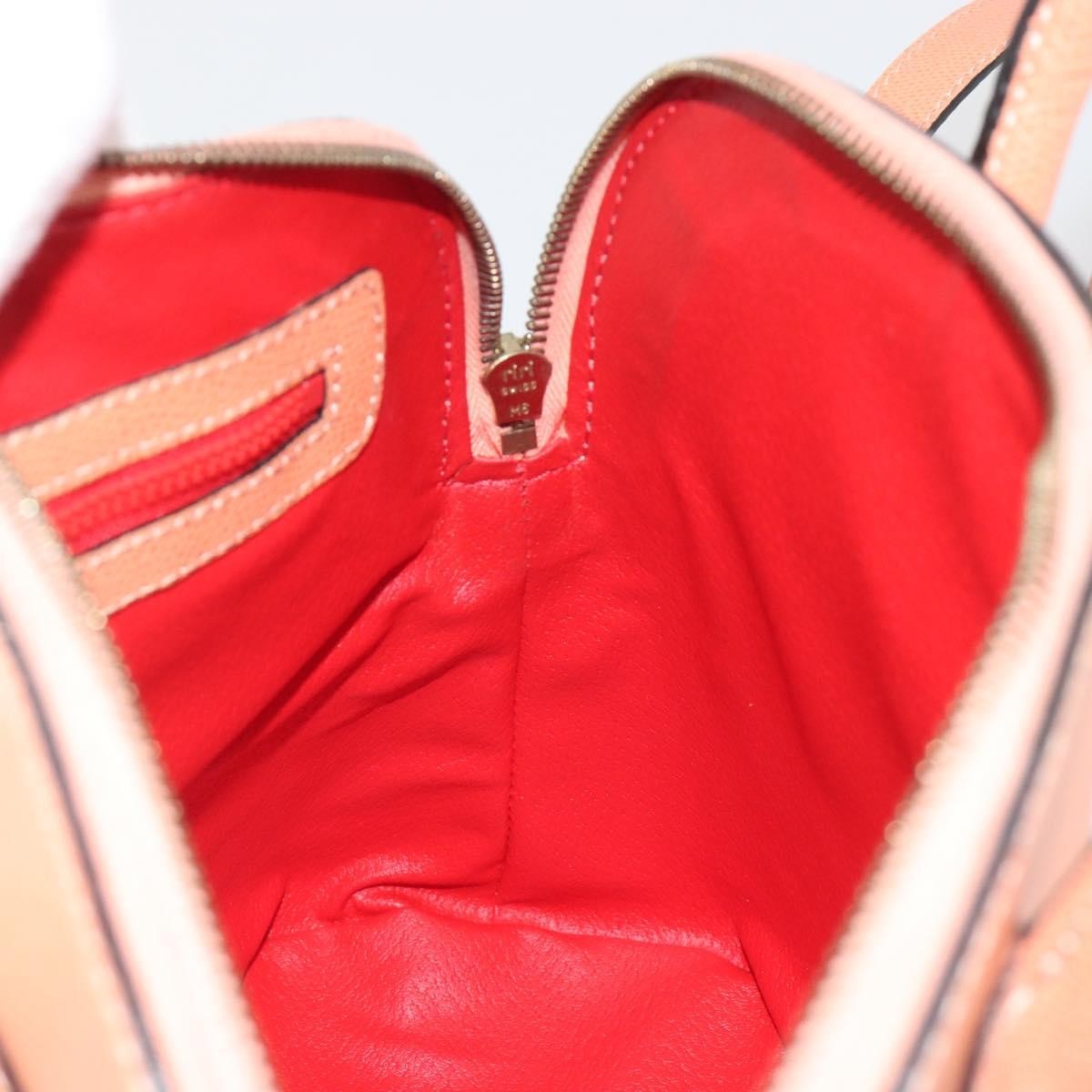 Celine Vintage Convertible Bowler Leather Orange Leather Handbag (Pre-Owned)