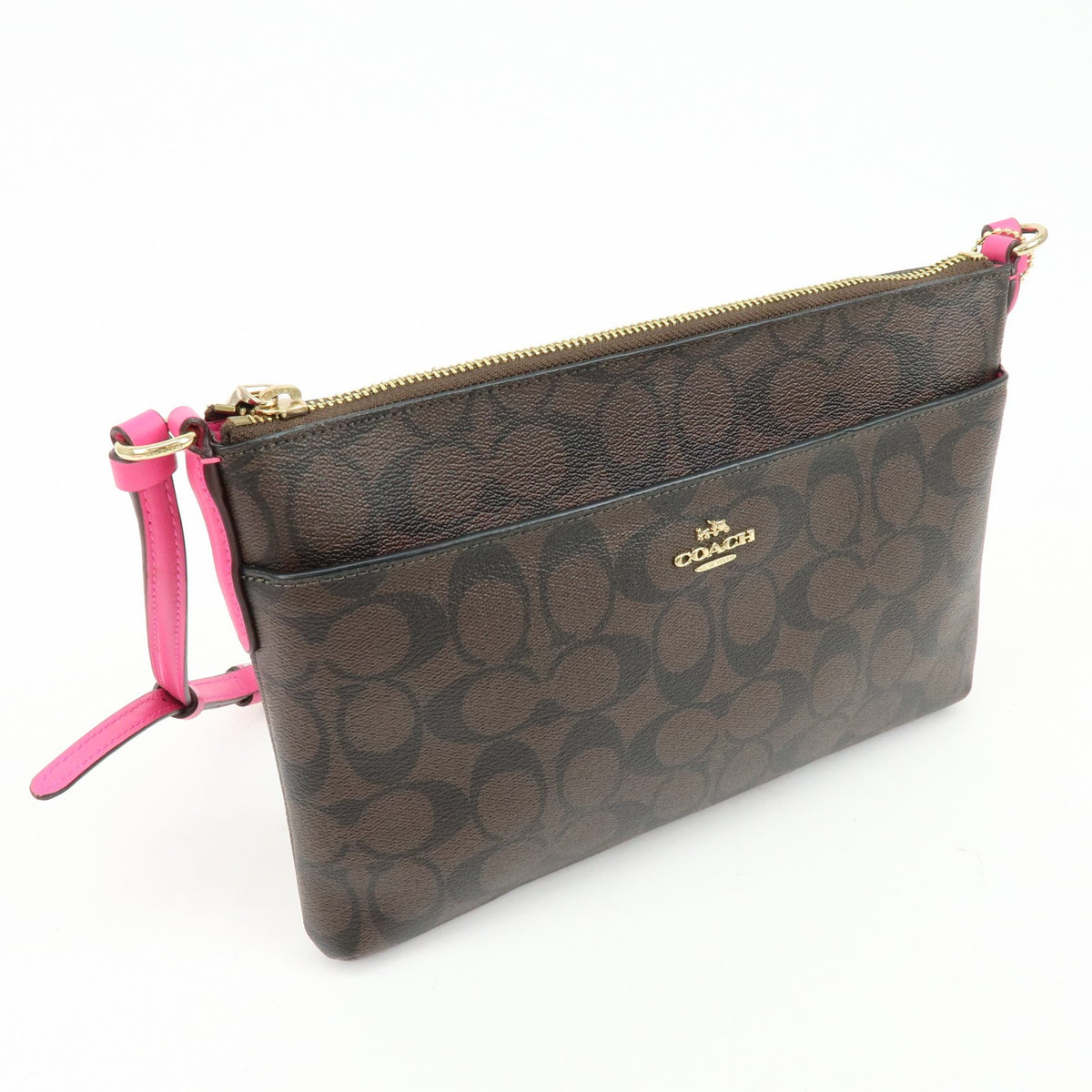 Coach Shoulder Canvas Brown Canvas Handbag (Pre-Owned)