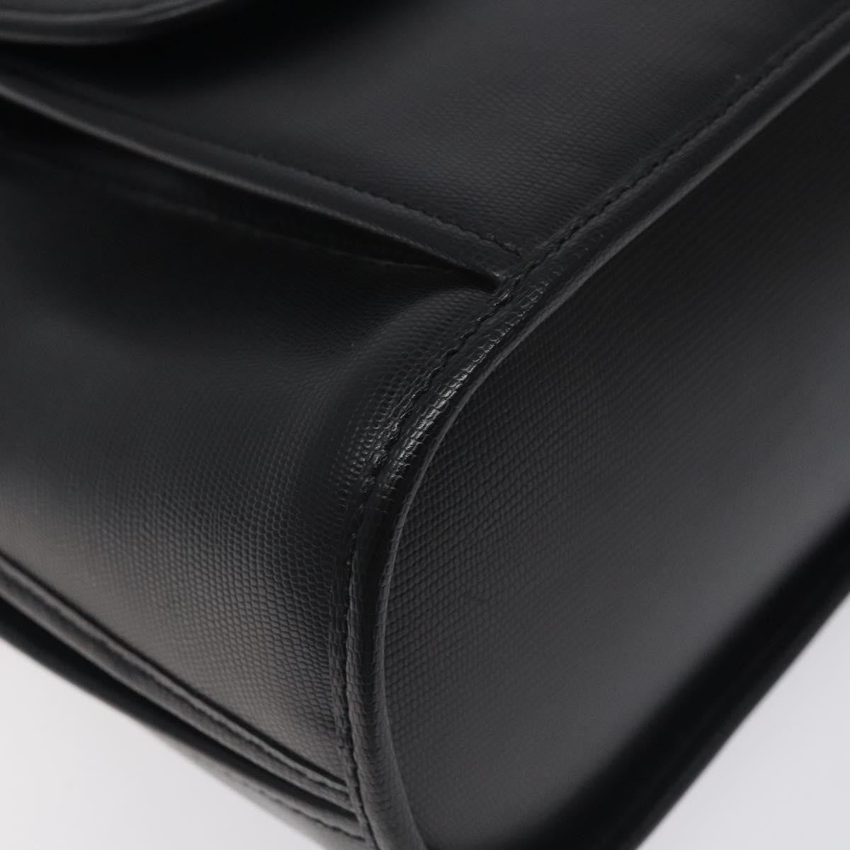 Celine Circle Logo Leather Black Leather Bag (Pre-Owned)