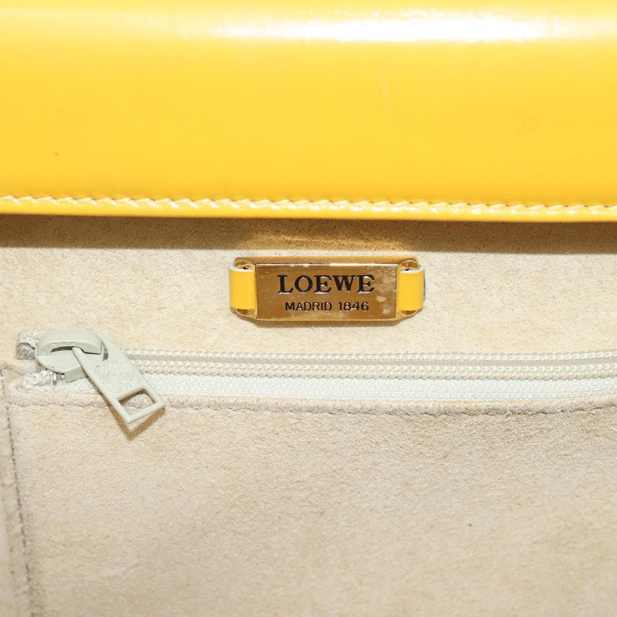 Loewe Vintage Square Tote Leather Yellow Leather Tote Bag Bag (Pre-Owned)