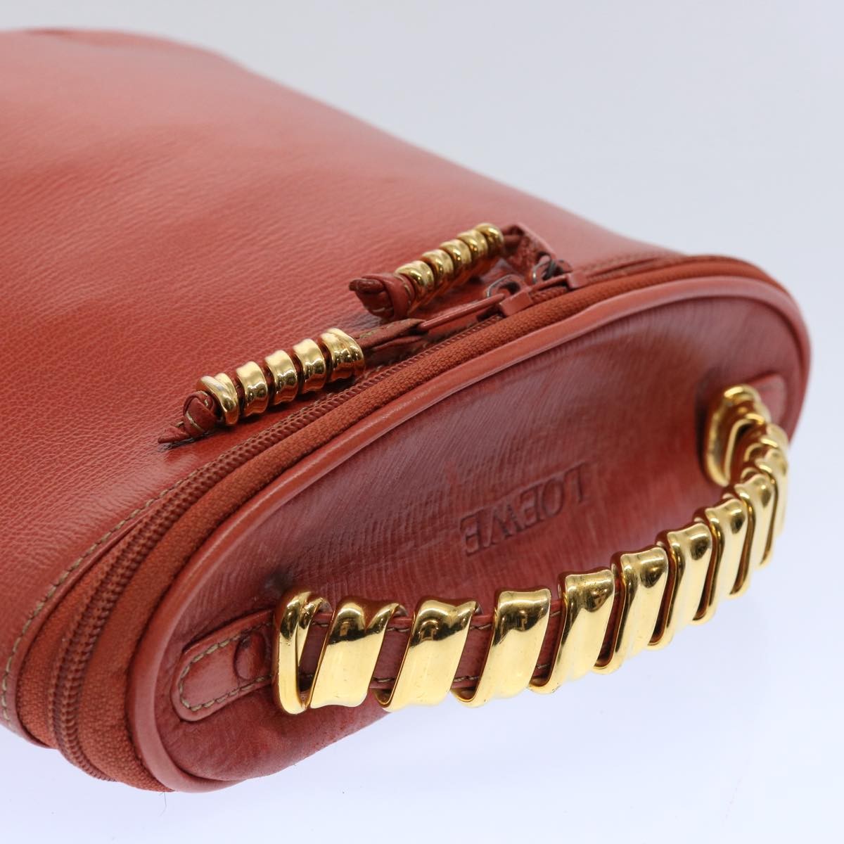 Loewe Vintage Velazquez Top Handle Leather Orange Leather Handbag (Pre-Owned)