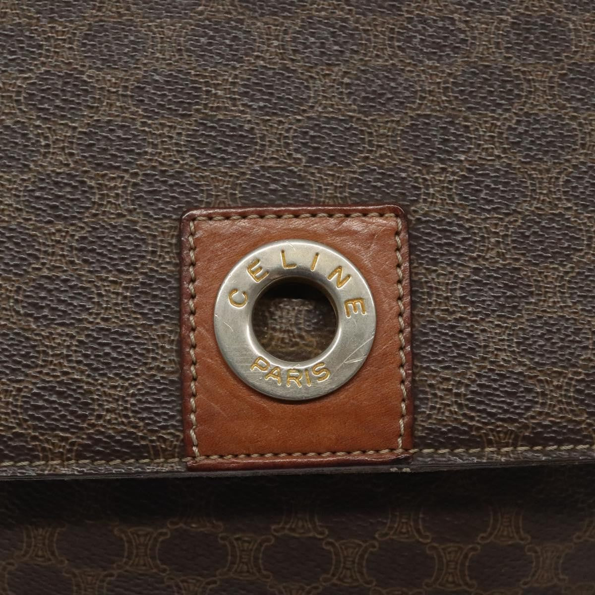 Celine Macadam Shoulder Canvas Brown Canvas Shoulder Bag Bag (Pre-Owned)