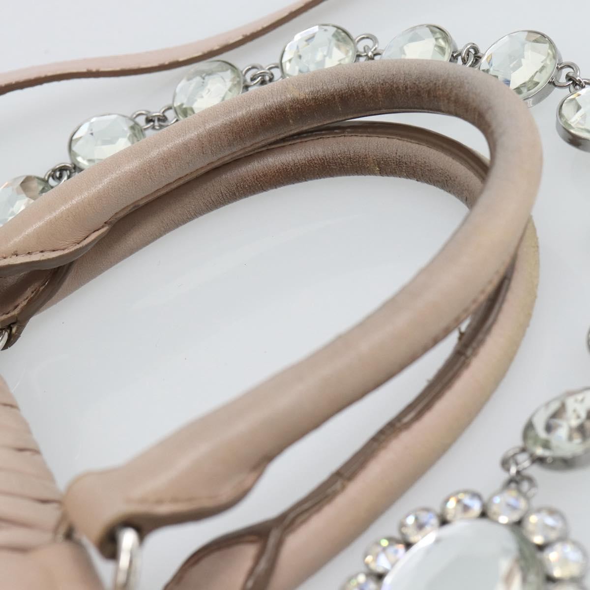 Miu Miu Crystal Tote Matelasse Leather Pink Leather Shoulder Bag Bag (Pre-Owned)