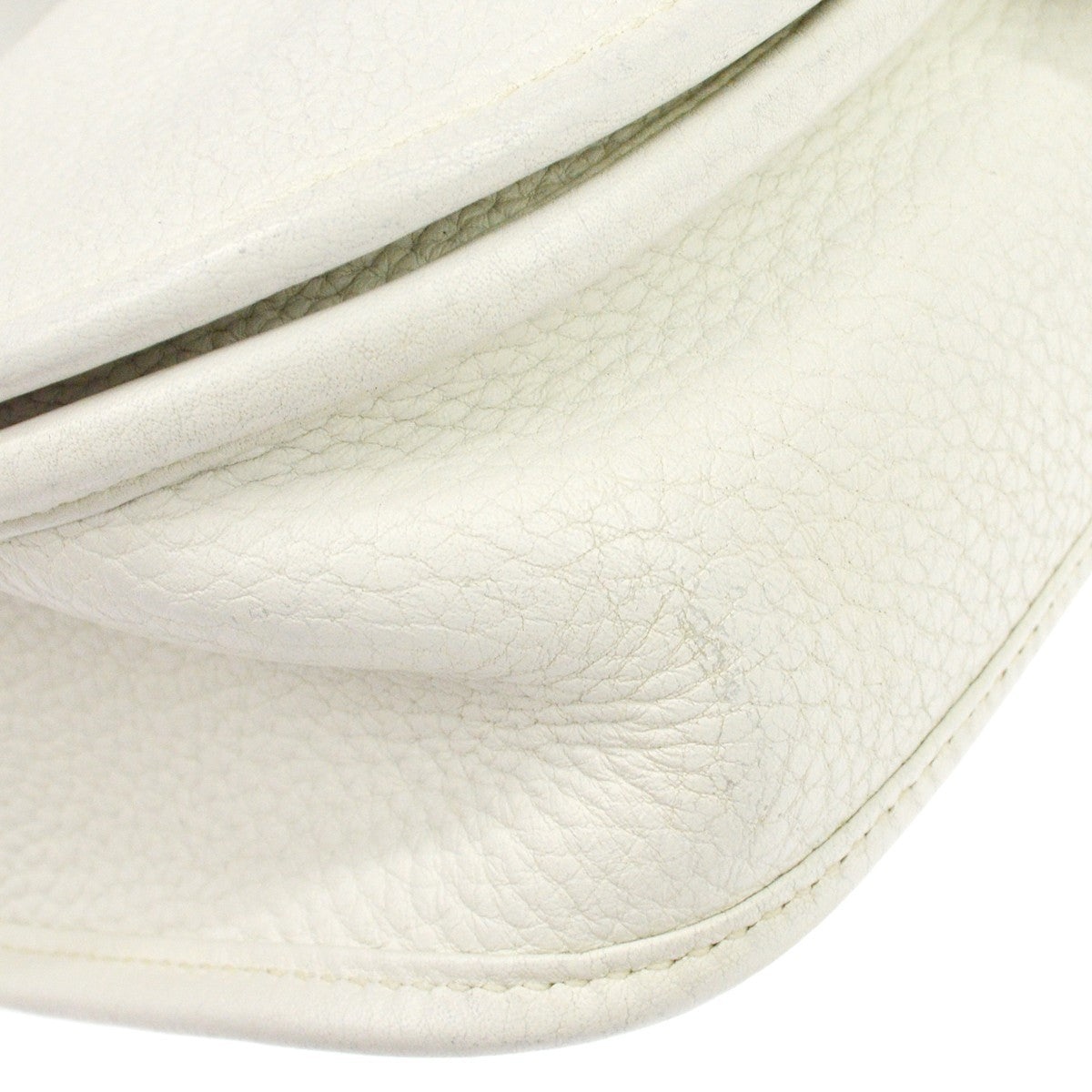 Hermes Evelyne Bag Gen Iii Clemence White Leather Shoulder Bag Bag (Pre-Owned)