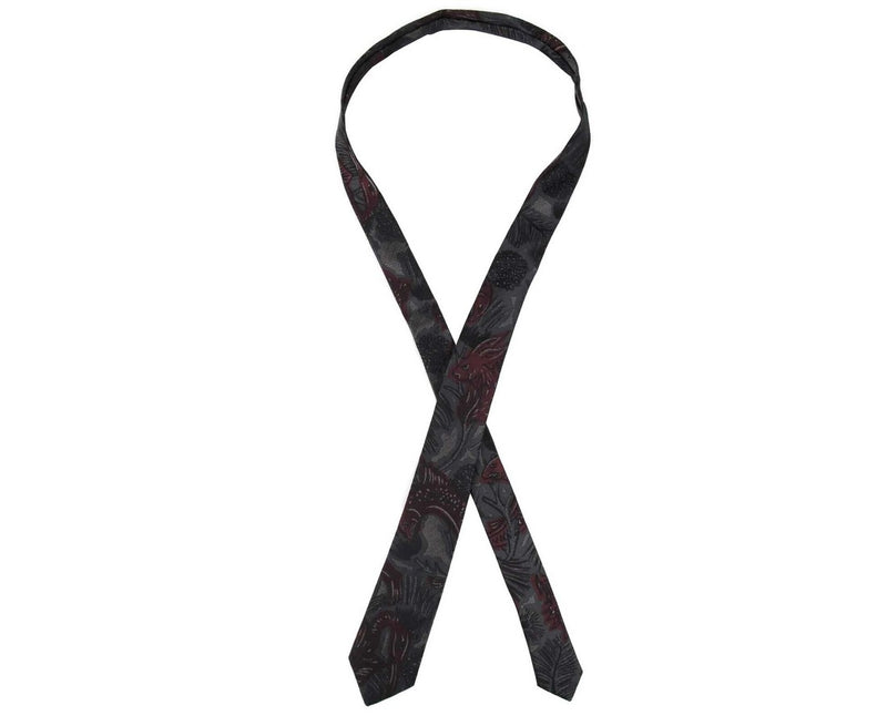 Burberry Men's Dark Navy & Burgundy Silk Tie