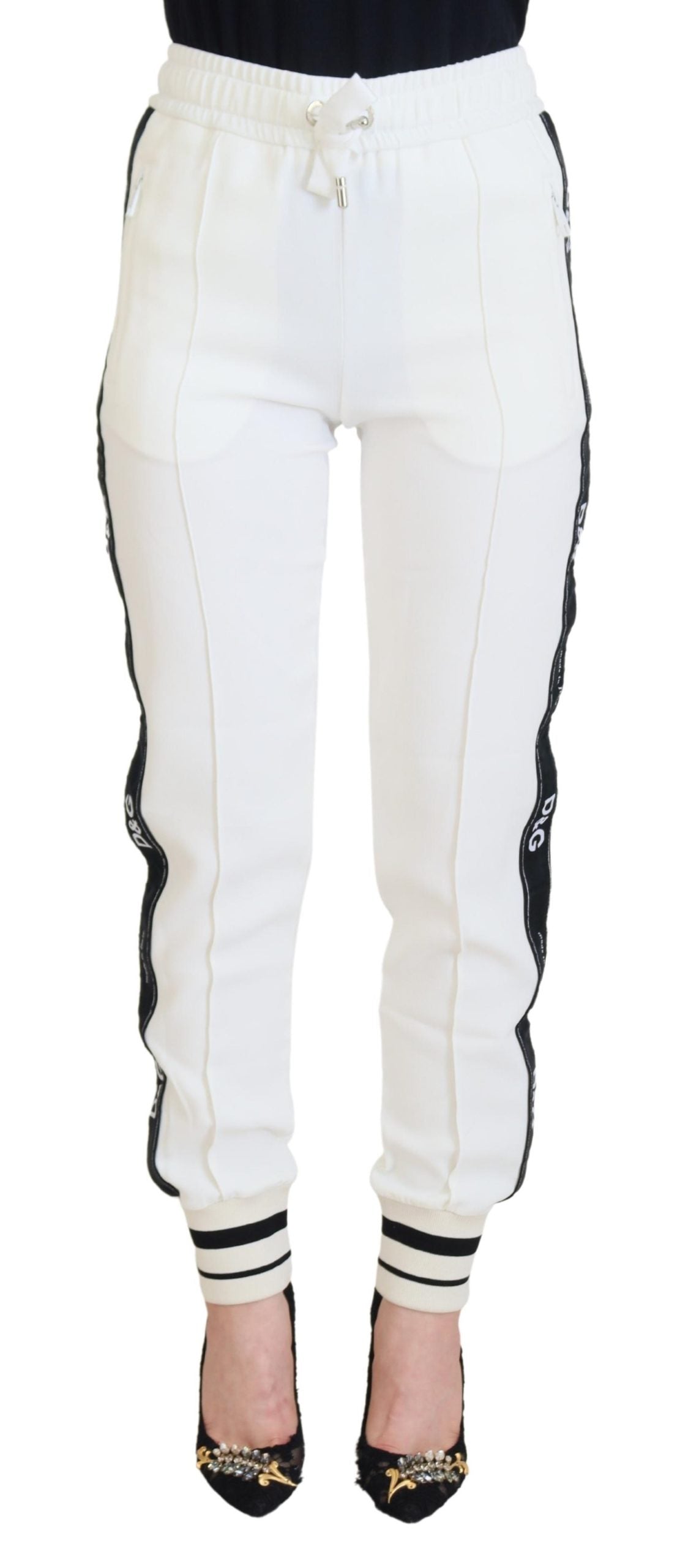 Dolce & Gabbana Chic White Jogger Pants for Elevated Women's Comfort