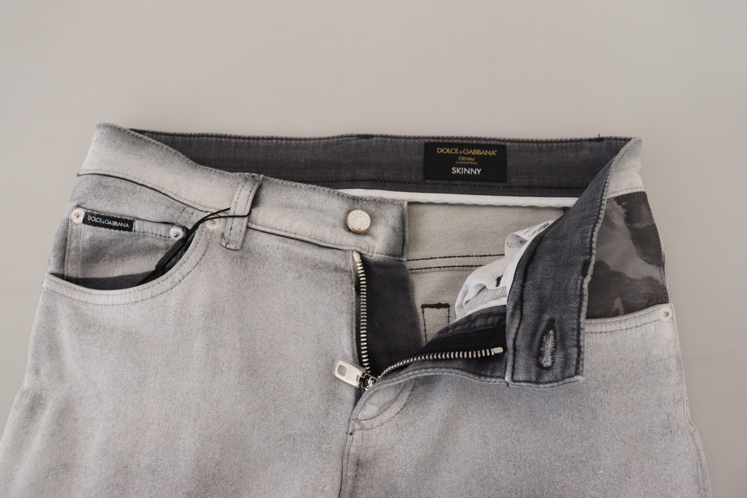 Dolce & Gabbana Gray Washed Skinny Men Denim Men's Jeans