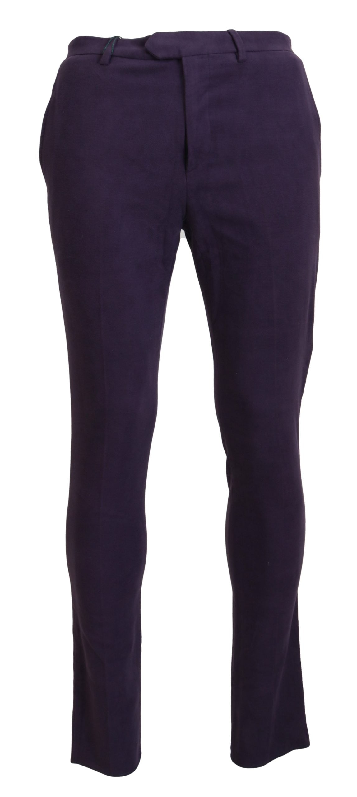 BENCIVENGA Purple Pure Cotton Tapered Mens Men's Pants