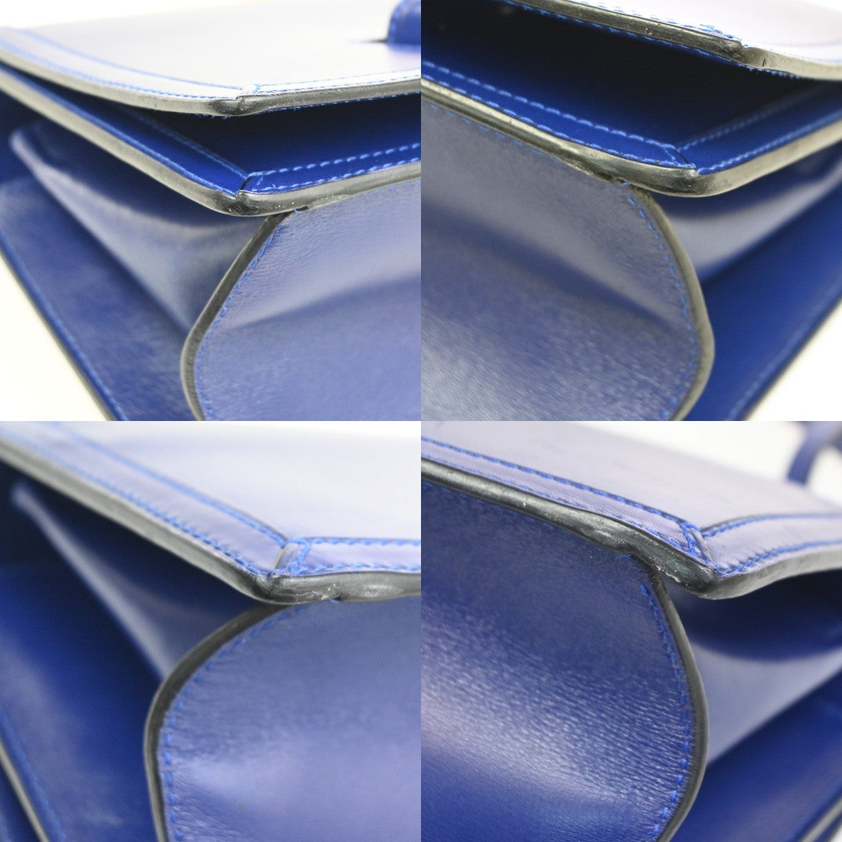 Loewe Barcelona Leather Blue Leather Shoulder Bag Bag (Pre-Owned)