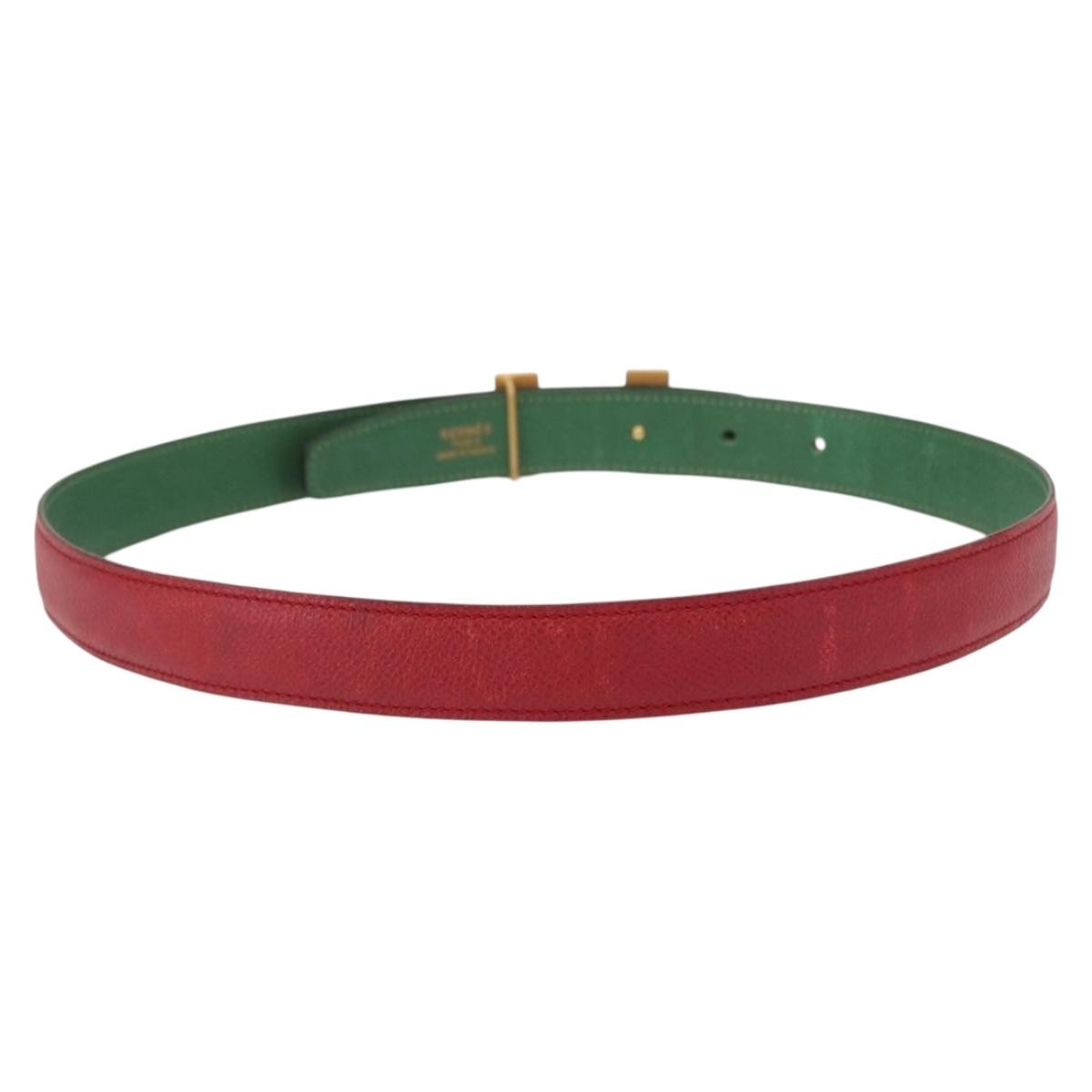 Hermes Constance Belt Leather Red Leather Belts Accessory (Pre-Owned)