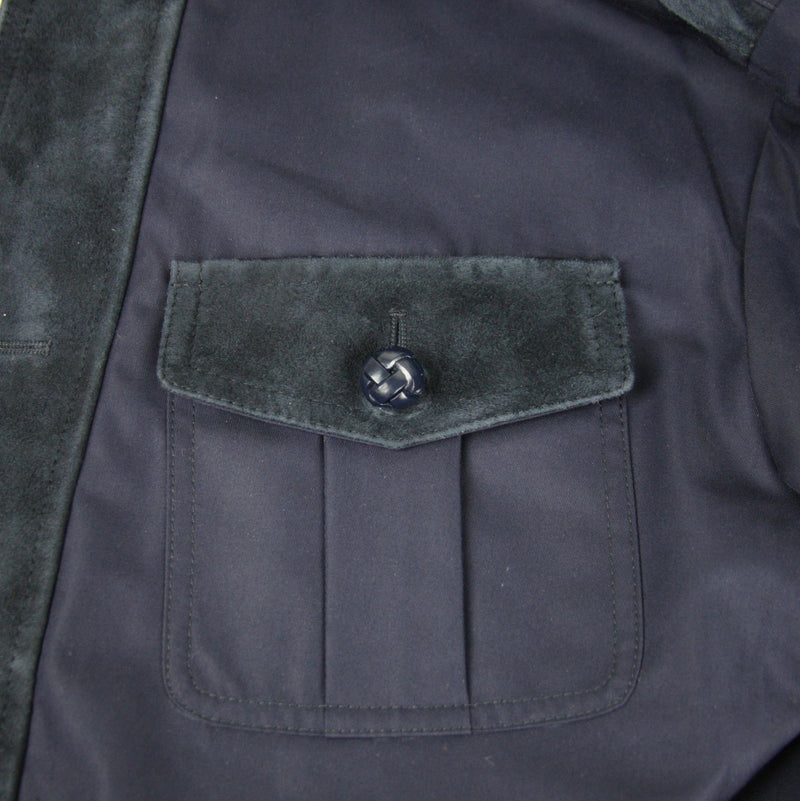 Gucci Men's Washed Gabardine Midnight Blue Cotton / Polyester Jacket