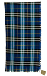 Burberry Canyan Blue Castleford Check Light Weight Large Scarf Shawl