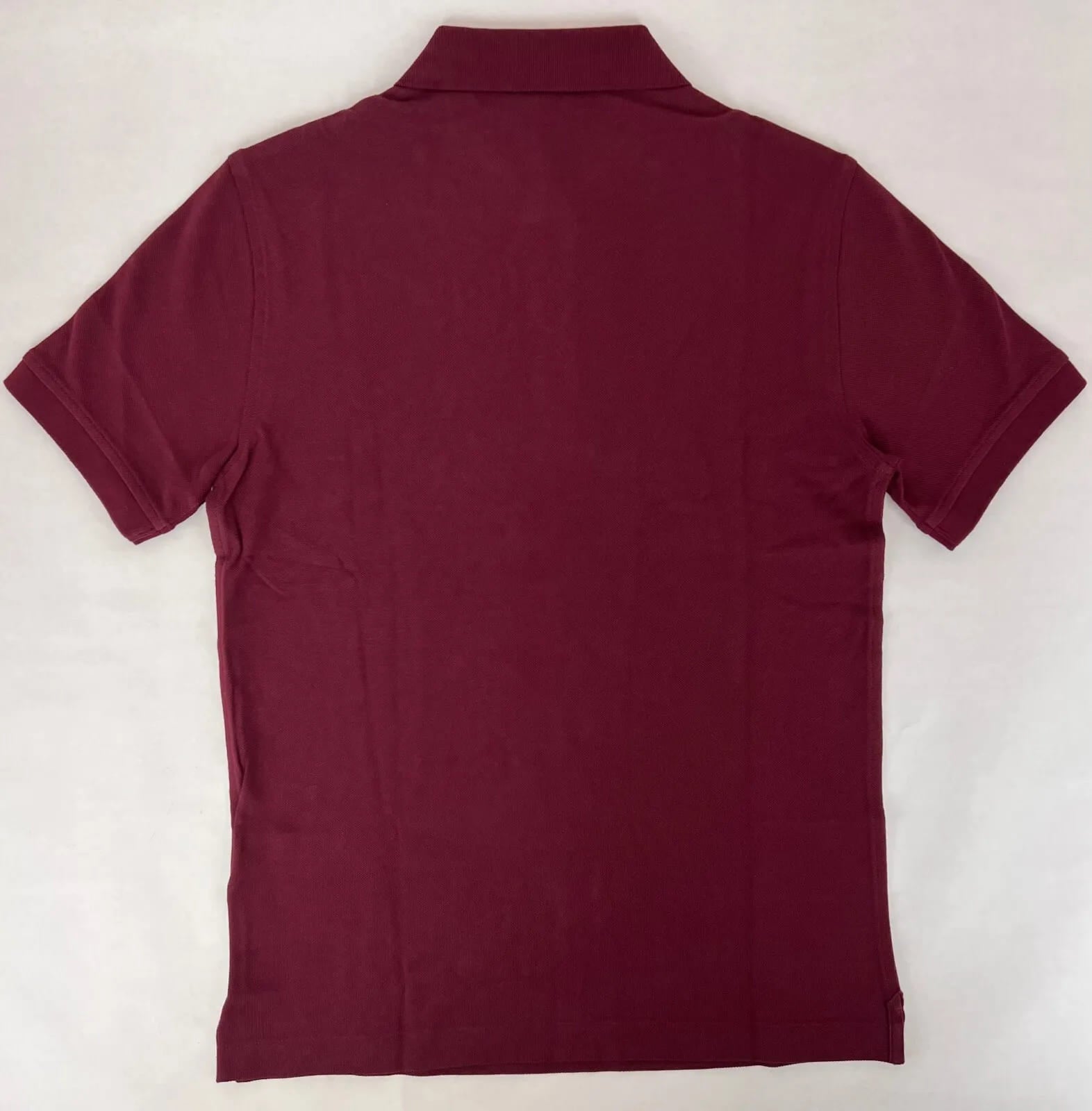 Burberry Men's Deep Claret Cotton Embroidered Logo Polo Shirt S