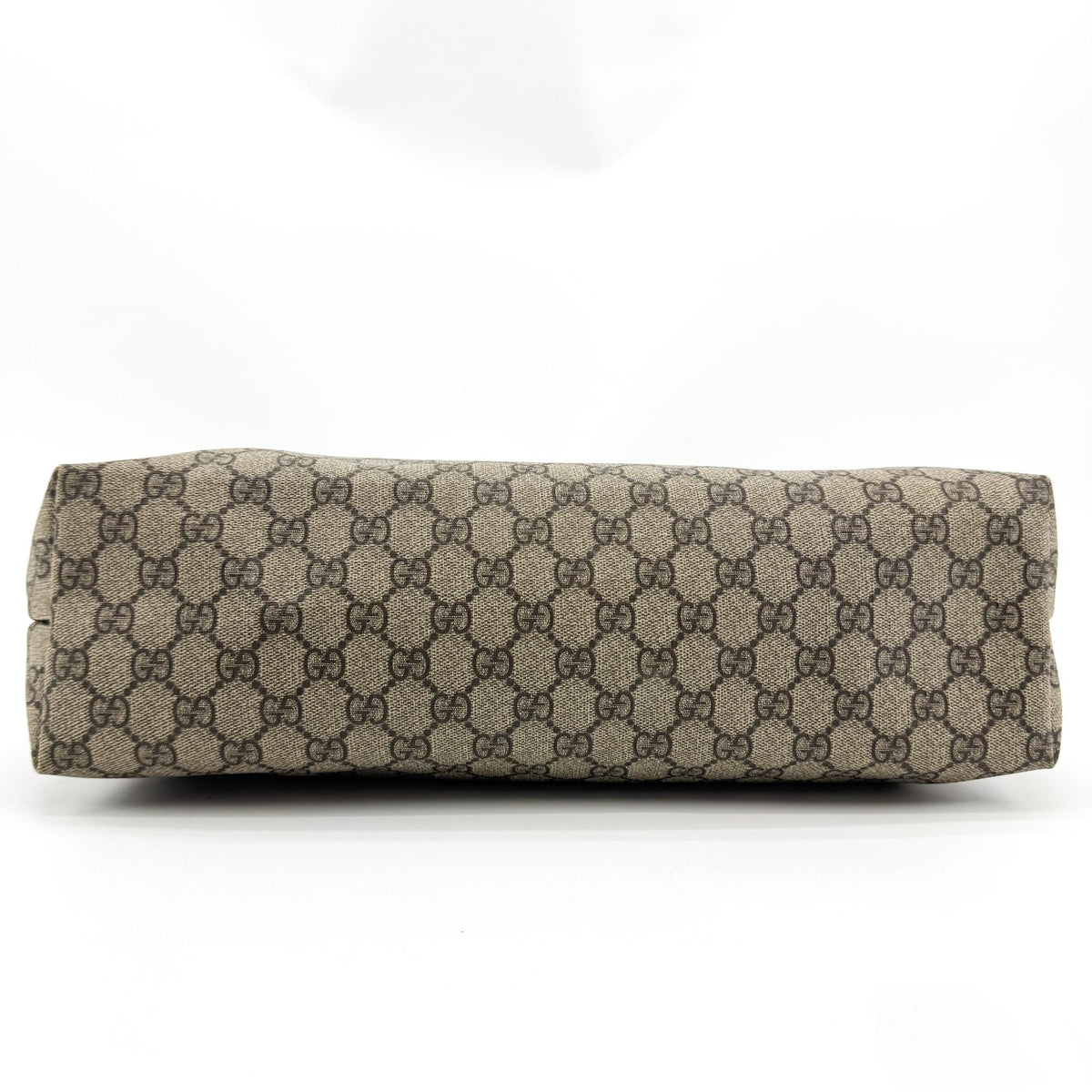 Gucci Plus Gg Coated Canvas With Leather Brown Canvas Tote Bag Bag (Pre-Owned)