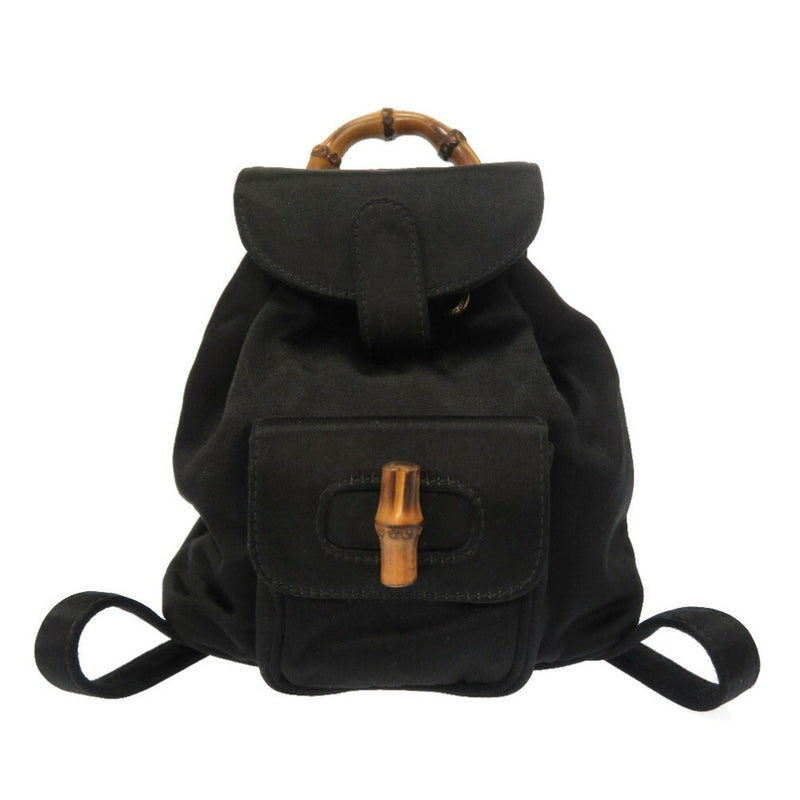 Gucci Bamboo Black Synthetic Backpack Bag (Pre-Owned)