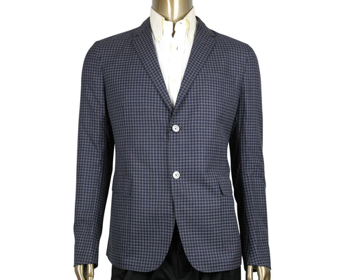 Gucci Men's Formal Midnight Blue / Grey Wool Jacket 2 Buttons 406326 4038