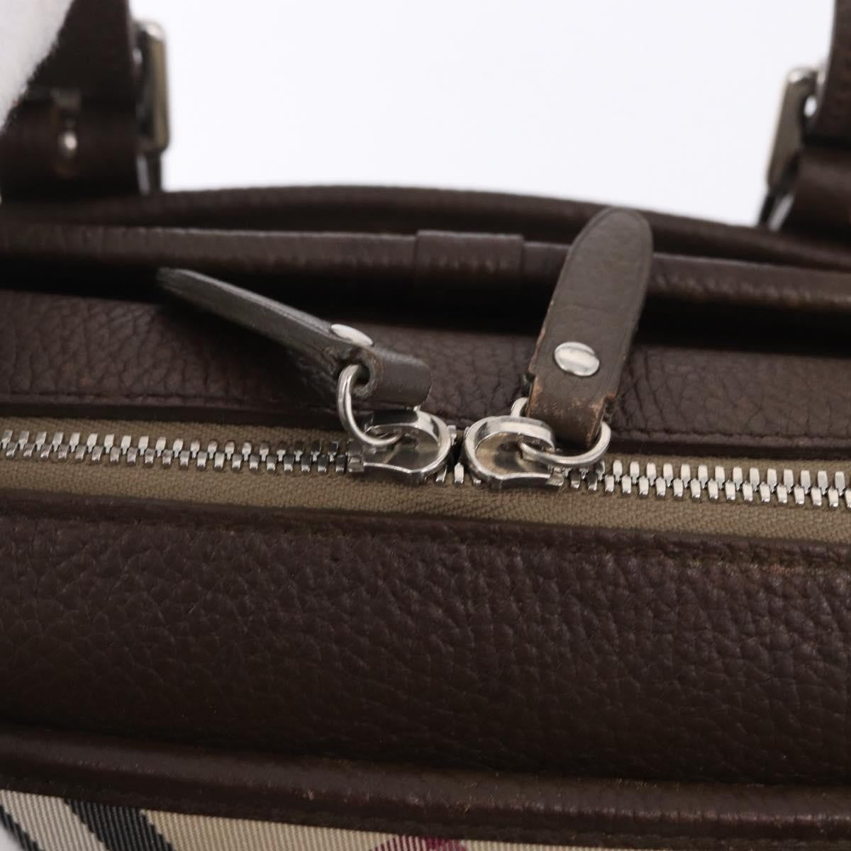 Burberry Nova Check Canvas Brown Canvas Handbag (Pre-Owned)