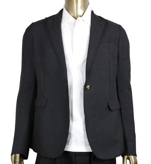 Gucci Men's Formal 1 Button Charcoal Wool / Mohair Evening Jacket