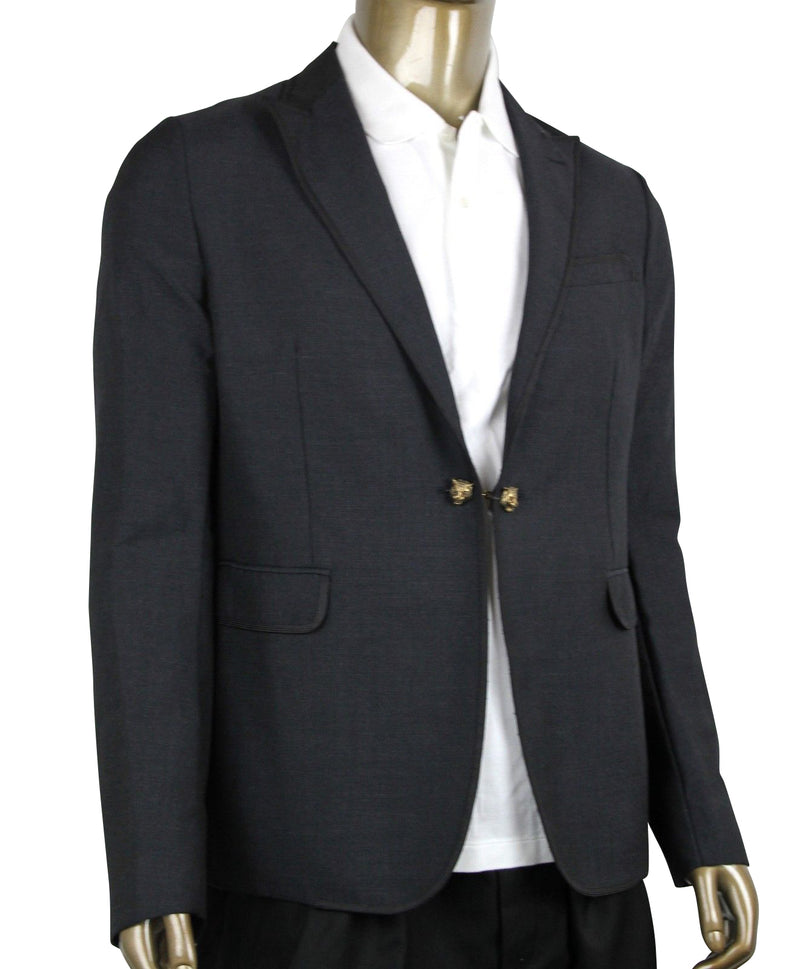 Gucci Men's Formal 1 Button Charcoal Wool / Mohair Evening Jacket