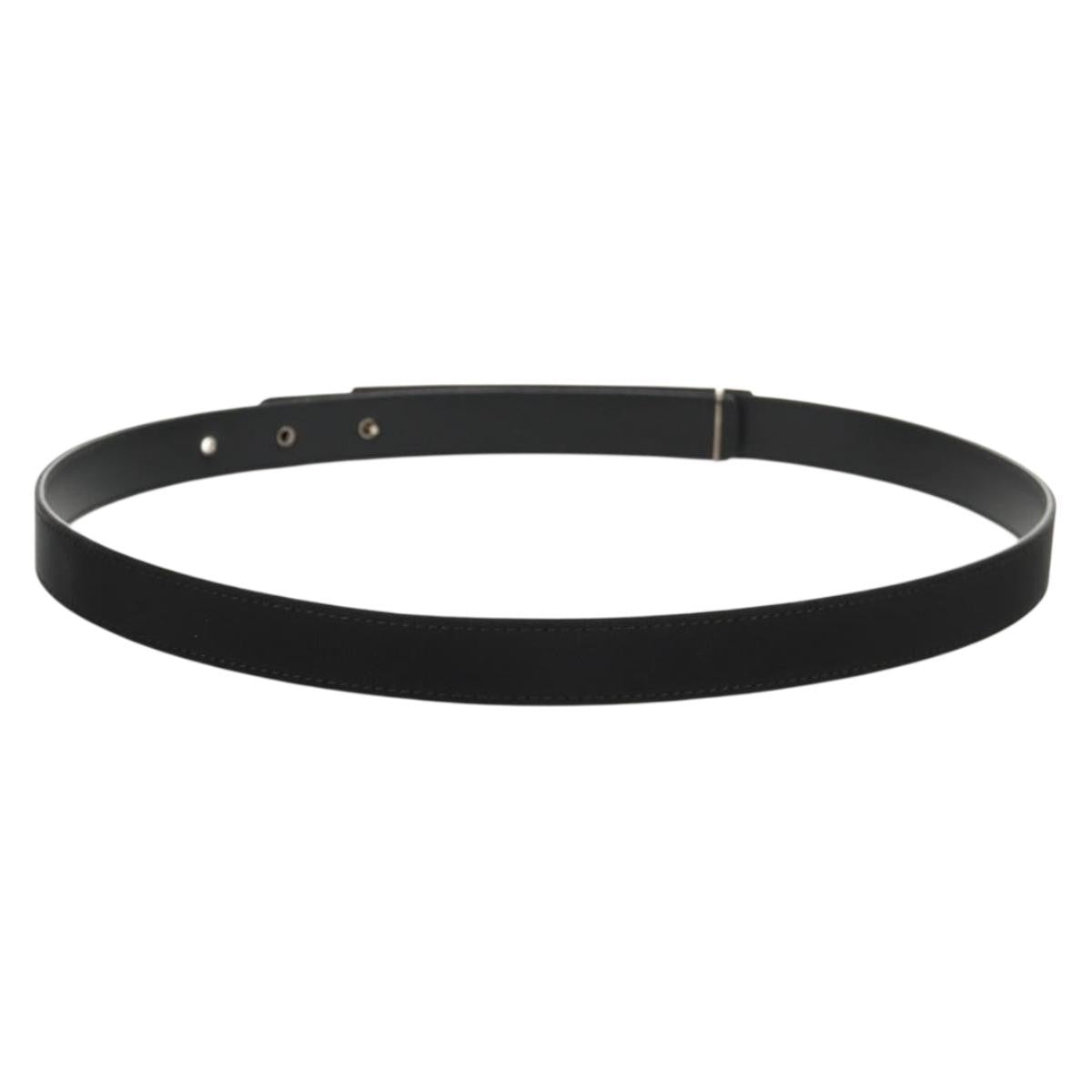 Chanel Logo Belt Leather With Metal And Crystals Black Leather Belts Accessory (Pre-Owned)