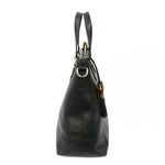 Gucci Bamboo Black Leather Shopper Bag (Pre-Owned)