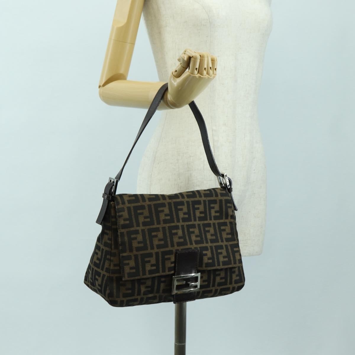 Fendi Mama Forever Zucca Canvas Brown Canvas Handbag (Pre-Owned)