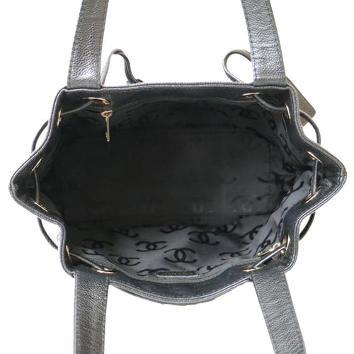 Chanel Black Leather Shopper Bag (Pre-Owned)