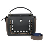 Fendi Dot Com Black Leather Handbag (Pre-Owned)