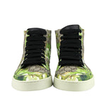 Gucci Men's Bloom Print Supreme GG Green Canvas Hi Top Sneakers Shoes