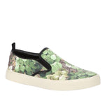 Gucci Men's Bloom Flower Print Supreme GG Green Canvas Slip Sneakers 407362 8961